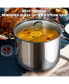 Фото #4 товара Stockpot Large pot Sauce Pot Induction Pot With Lid Professional Stainless Steel 24 Quart, with Stay-Cool Handles, silver