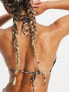 Accessorize triangle bikini top in leopard print