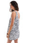 Фото #4 товара ASOS DESIGN denim mini dress with scoop neck in zebra print