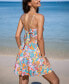 Фото #3 товара Women's Retro Floral Back Tie Cutout Mini Beach Dress