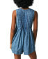 Фото #2 товара Women's Webster Pleated Sleeveless Cotton Denim Romper