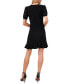 ფოტო #2 პროდუქტის Women's Mixed Media Puffed Clip Dot Short Sleeve Dress