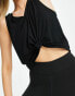 Onzie tie front cropped vest in black