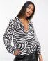 Фото #1 товара First Distraction The Label satin shirt in zebra print