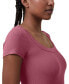 Women's Staple Rib Scoop Neck Short Sleeve Top