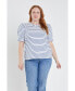 ფოტო #2 პროდუქტის Plus Size Stripe Knit Shirt