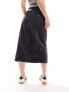 Tommy Jeans claire denim midi skirt in black