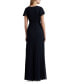 Фото #2 товара Women's Belted Flutter-Sleeve Gown