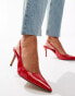 Mango sling back heeled shoes in red