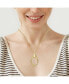 ფოტო #2 პროდუქტის 14k Gold Plated Sterling Silver with Cubic Zirconia Double Entwined Oval Eternity Circle Pendant Necklace