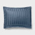 Фото #4 товара 3pc Full/Queen Luxe Striped Damask Comforter and Sham Set Slate Blue -