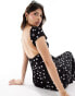 Фото #2 товара ASOS DESIGN short sleeve low back maxi dress in mono polka dot