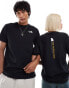 The North Face Vertical logo backprint t-shirt in black