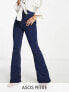 Фото #1 товара ASOS DESIGN Petite power stretch flared jeans in dark blue