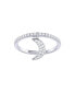 Moonlit Design Sterling Silver Diamond Charm Women Ring