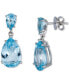 ფოტო #1 პროდუქტის Blue Topaz Pear Drop Earrings (14-3/8 ct. t.w.) in Sterling Silver (Also in Pink Amethyst)