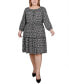 Plus Size Long Sleeve Dress Tribal Black, 3X - фото #1