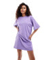 Фото #3 товара HUGO Red relaxed t-shirt dress in purple