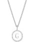 ფოტო #2 პროდუქტის Initial Medallion Pendant Necklace in Sterling Silver, 18"