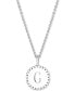 Initial Medallion Pendant Necklace in Sterling Silver, 18"