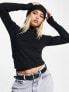 Фото #1 товара Object long sleeve roll neck knitted top in black