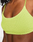 Фото #3 товара Weekday scoop neck crinkle bikini top in green