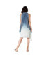 Women's Tencel Knee Length Tie-Dye Handkerchief Dress