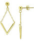 ფოტო #2 პროდუქტის V Bar & Chain Drop Earrings, Created for Macy's