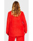 Фото #2 товара Plus Size Plain Button Fleece Sleep Top