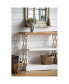 Фото #4 товара 35.5" X 14" X 32" Distressed White And Natural Wood Shelf Tray, French Country Console Table