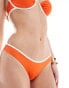 Фото #2 товара Free Society contrast high leg bikini bottom in bright orange and white