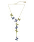 Фото #1 товара Betsey Johnson faux Stone Butterfly Y Necklace