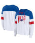 ფოტო #1 პროდუქტის Women's White, Royal Buffalo Bills Plus Size Even Match Lace-Up Long Sleeve V-Neck T-shirt