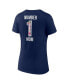 ფოტო #4 პროდუქტის Women's Navy New England Patriots Plus Size Mother's Day #1 Mom V-Neck T-shirt