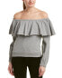 Фото #1 товара Romeo & Juliet Couture 157950 Women's Off-The-Shoulder Blouse Gray Sz. Small