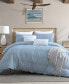 Фото #2 товара Lush Moselle Cotton Ruched Waffle Weave 3 Piece Duvet Cover Set, Full/Queen