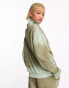 Фото #2 товара COLLUSION washed oversized funnel neck sweat in khaki