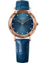 Фото #1 товара женские наручные часы с синим кожаным ремешком Jowissa J5.644.M Aura Damen 30mm 5ATM