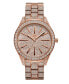 ფოტო #2 პროდუქტის Women's Cristal Diamond (1/8 ct.t.w.) 18k rose Gold Plated Stainless Steel Watch