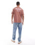 HUGO Blue nalono relaxed fit t-shirt in brown