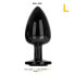 Blackgem Metalic Butt Plug with Black Jewel Size L
