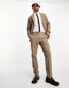 Фото #1 товара Selected Homme slim fit commuter suit trouser in light brown