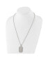 ფოტო #3 პროდუქტის Stainless Steel Scratch Finish Center Dog Tag Ball Chain Necklace