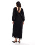 Фото #3 товара ASOS DESIGN dobby balloon sleeve midi dress in black