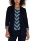 ფოტო #1 პროდუქტის Women's Denim Knit Boyfriend Blazer