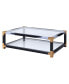 Фото #1 товара Lafty Coffee Table in White Brushed & Clear Glass