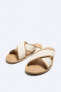 Canvas crossover sandals