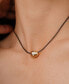 Single Crystal Polished Pebble Leather Pendant Necklace