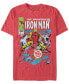 Фото #1 товара Marvel Men's Iron Man Invincible Premier Issue Comic Book Cover, Short Sleeve T-shirt