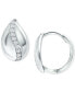 ფოტო #3 პროდუქტის Cubic Zirconia Teardrop Huggie Hoop Earrings, Created for Macy's